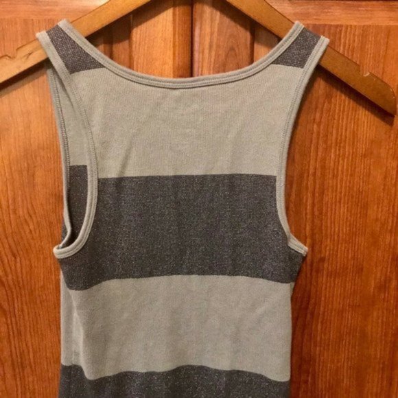 Old Navy | Dark & Light Grey Sparkle Striped Tank Top | Sz M - Picture 6 of 11